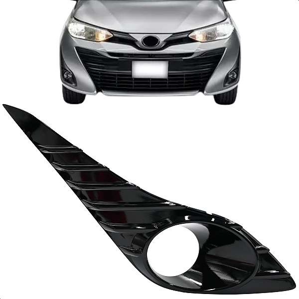 Grade Tela Moldura Farol Milha Yaris 2018 2019 2020 2021 Black Piano