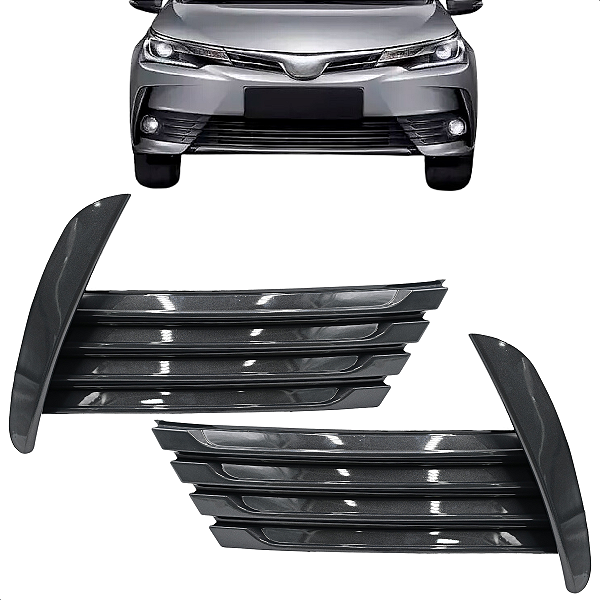 Par Grade Moldura Milha Corolla 2018 19 2020 2021 Sem Furo Grafite