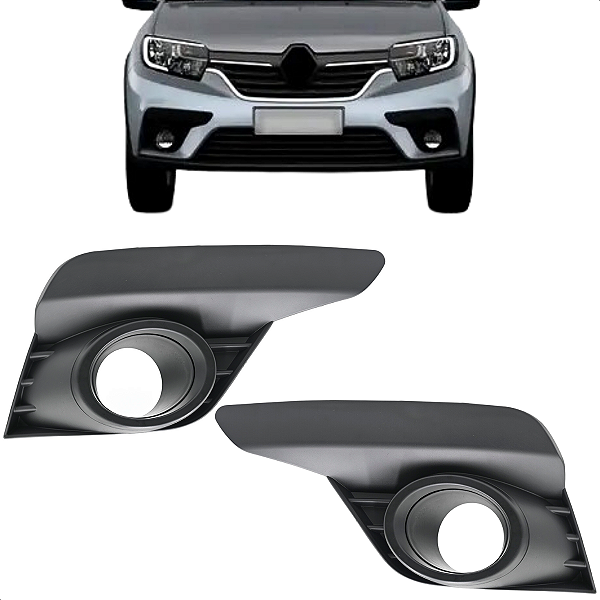 Par Moldura Grade Milha Logan Sandero 2020 2021 2022 2023 Com furo