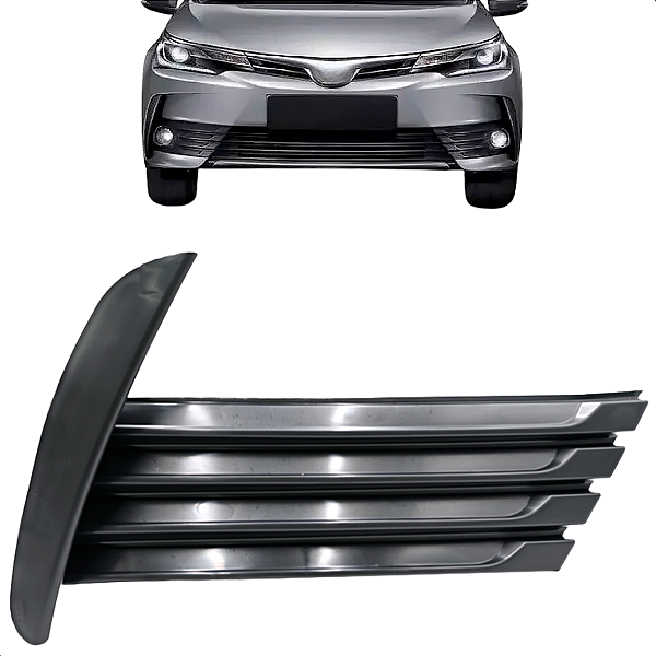 Moldura Farol Milha Corolla 2018 2019 2020 2021 Preto Sem Furo