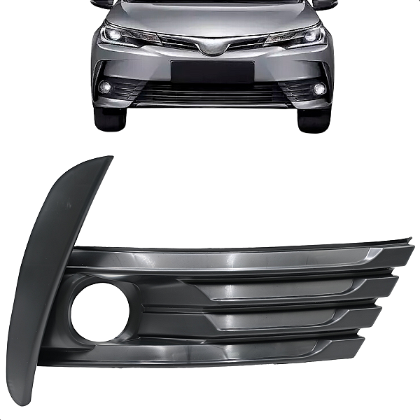 Moldura Farol Milha Corolla 2018 2019 2020 Preto Com Furo