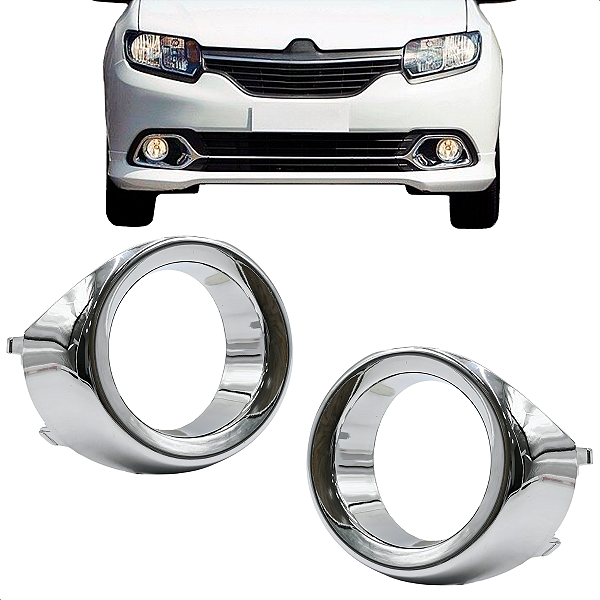 Par Aro Moldura Milha Logan 14 15 16 2017 2018 2019 2020 Cromado