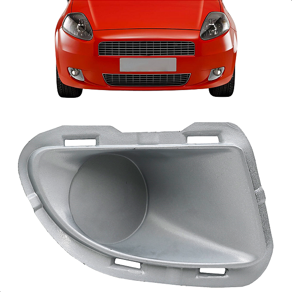 Grade Moldura Milha Punto 2007 2008 09 10 11 2012 Prata Sem Furo