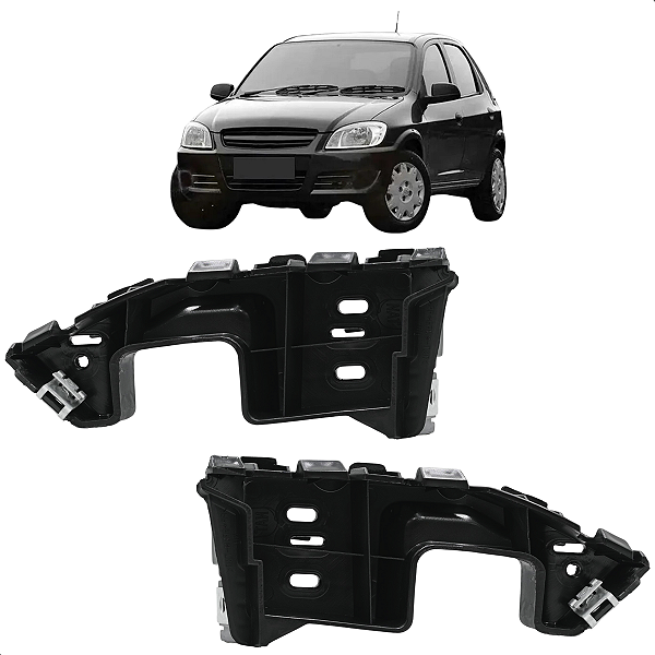 Par Suporte Guia Parachoque Dianteiro Prisma 2007 a 2011 Celta 2007 a 2016