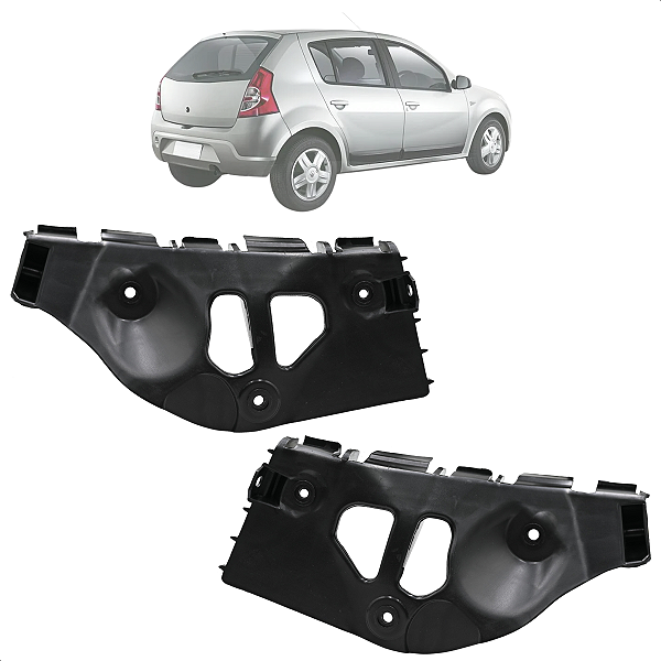 Par Guia Parachoque Traseiro Sandero 2007 2008 2009 10 11 12 13 2014