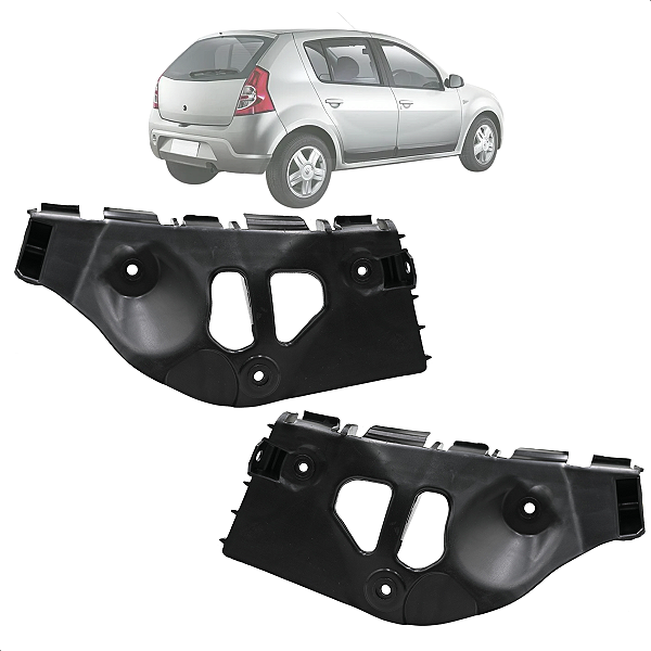 Par Guia Parachoque Traseiro Sandero 2007 2008 2009 10 11 12 13 2014