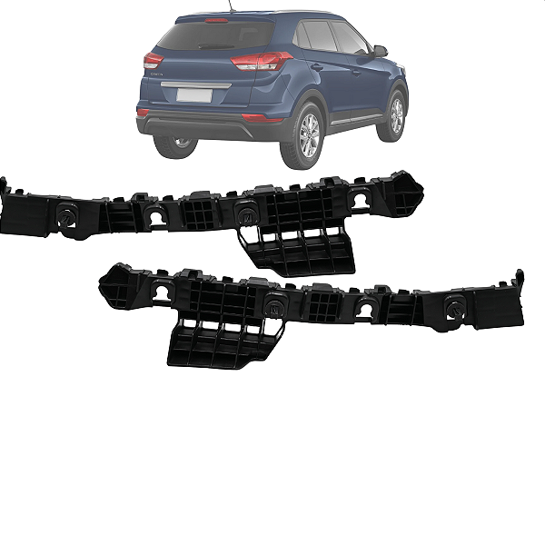 Par Suporte Guia Parachoque Creta 2017 2018 2019 2020 2021 Traseiro