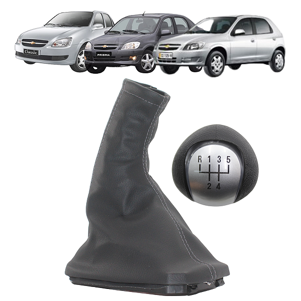 Manopla Bola Câmbio Celta Corsa Classic Prisma Grafite