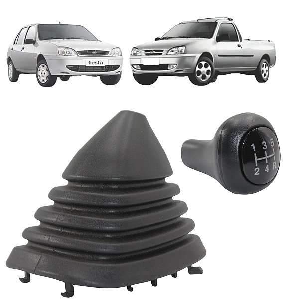 Manopla Bola Coifa Câmbio Courier 2001 A 2013 Fiesta Street 2001 a 2006 Preta