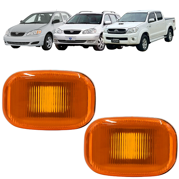 Par Pisca Para Lama Lateral Corolla Fielder Hilux SW4 2006 2007 2008 Sem Soquete Ambar