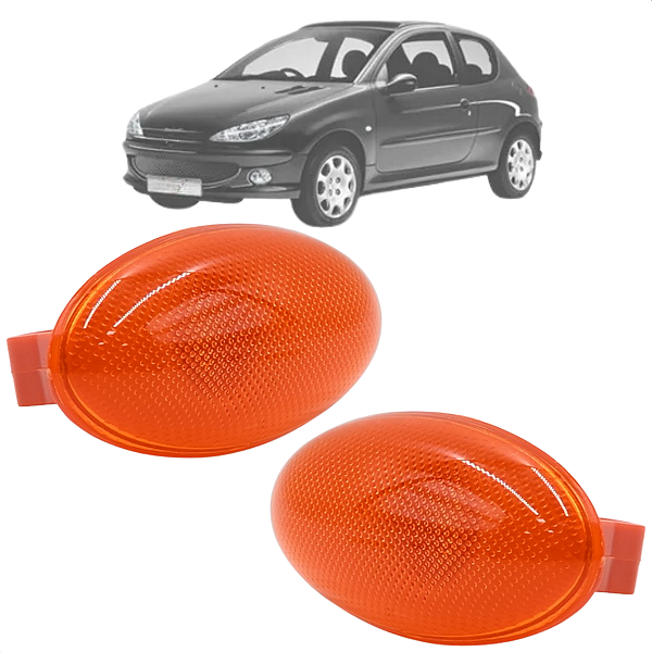 Par Pisca Lanterna Lateral Seta Paralama Peugeot 206 Citroen C3 Ambar
