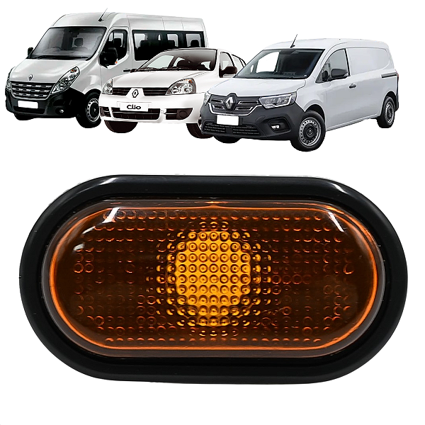 Pisca Para Lama Lateral Clio Kangoo Master 2002 Até 2012 Ambar Moldura Preta