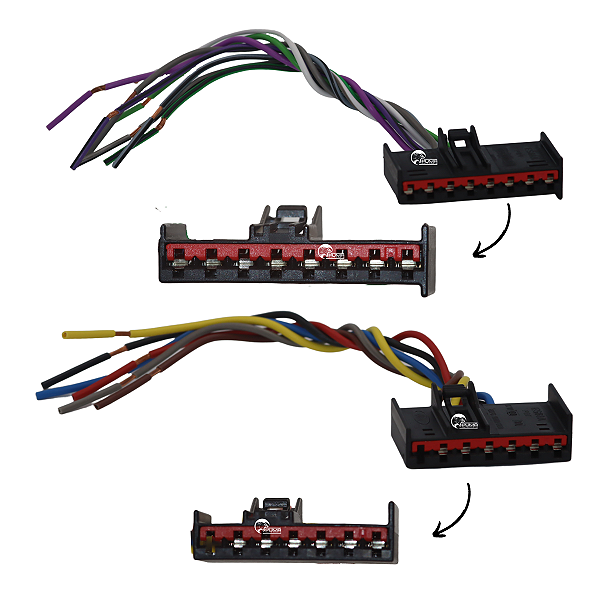 Chicote Plug Conector 7 e 8 Vias Rádio FIC Linha Ford