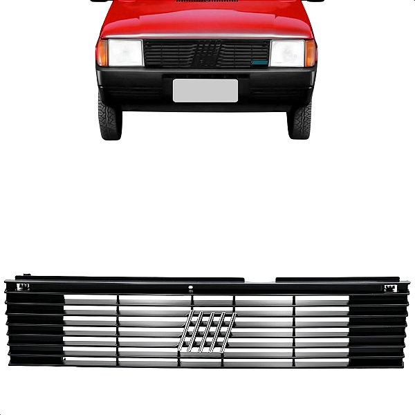 Grade Frontal Radiador Uno Mille Eletronic Fiorino 1992 1993 1994 Preta Completa
