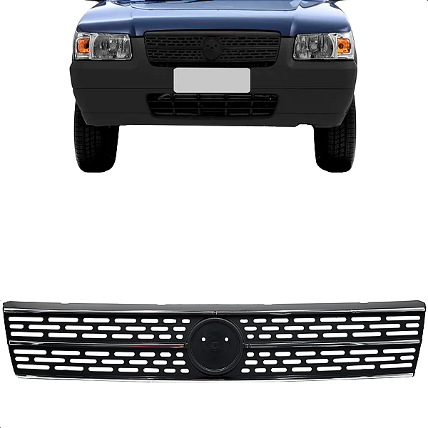 Grade Dianteira Radiador Uno Fire 2002 2003 2004 Friso Cromado