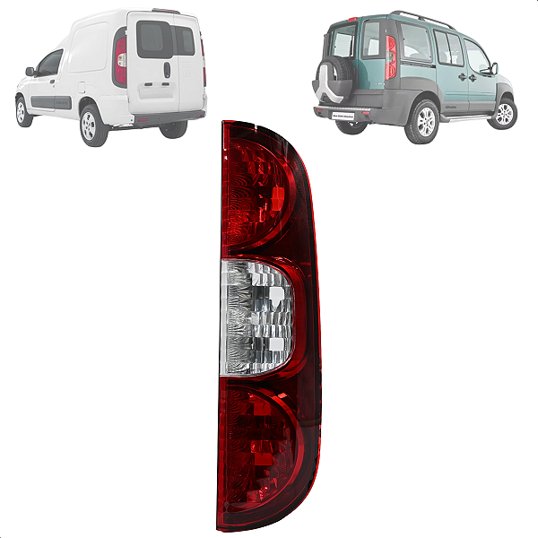 Lanterna Traseira Doblo New Fiorino 2010 Até 2018 Bicolor 3 Furos Direito