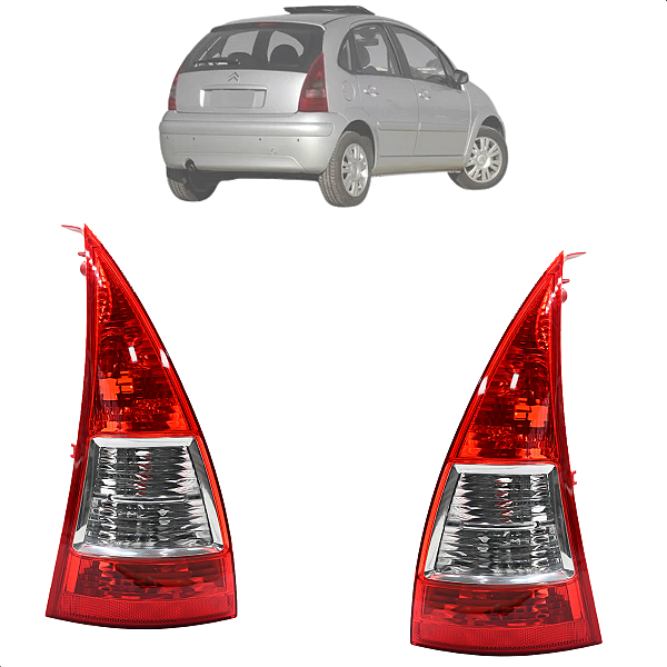Par Lanterna Farol Luz De Freio C3 Hatch 2006 2007 2008 2009 2010 2011 2012