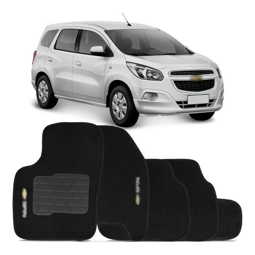 Jogo Tapete 5 peças Adaptavel Soft Carpete Preto Gm Spin 2012 Até 2019