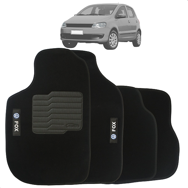 Jogo De Tapetes 4 Peças Fox 2003 Até 2014 Preto Modelo Carpete
