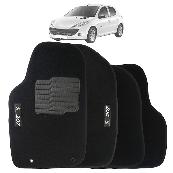 Jogo De Tapetes Peugeot 4 Peças 207 2007 Até 2013 Preto