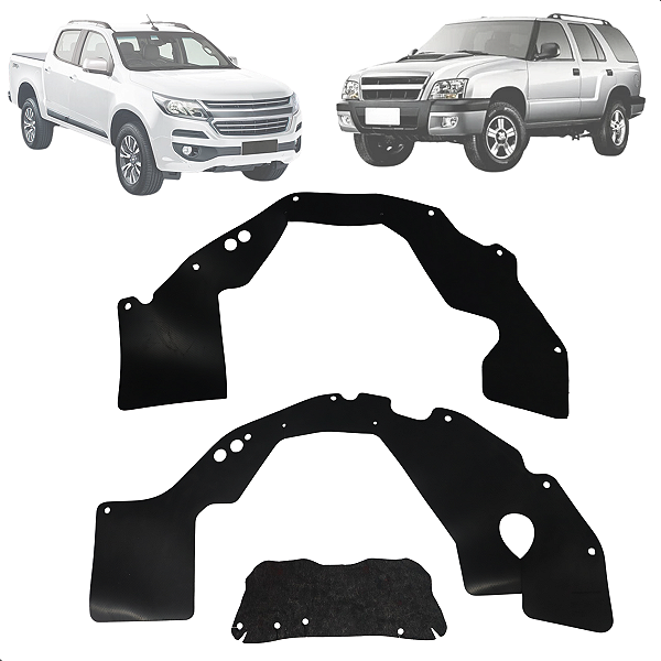Kit Guarda Pó Caixa Roda Dianteira Blazer S10 2012 Até 2024 Presilhas