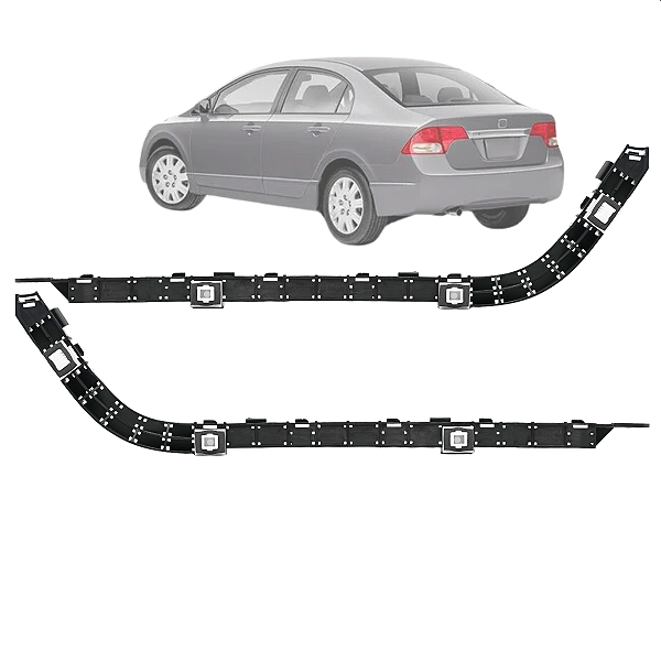 Par Suporte Guia Parachoque Traseiro New Civic 2007 2008 2009 2010 2011