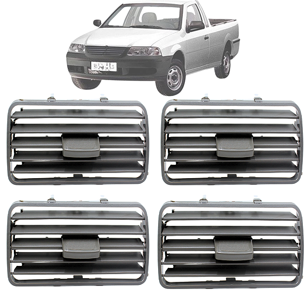 Kit 4 Difusor De Ar Gol Parati Saveiro G3 1999 Até 2005 Cor Cinza Central Lateral