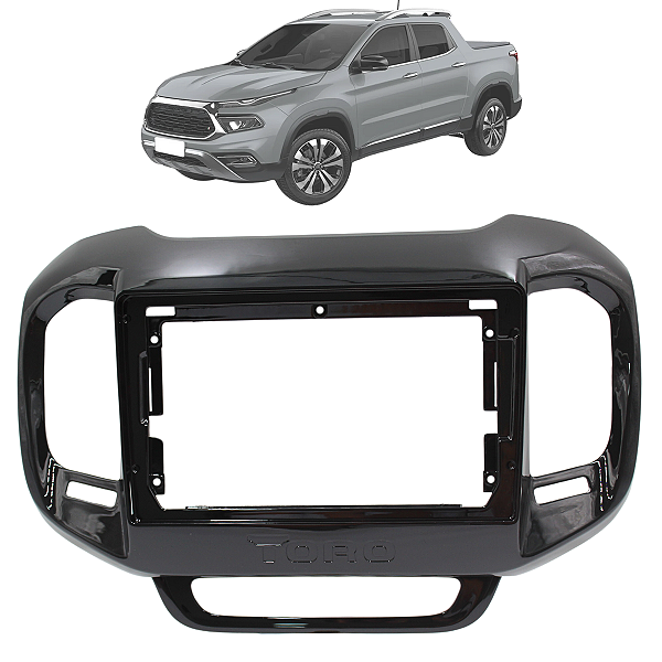 Moldura Painel Multimidia Toro 9 Polegadas Black Piano 2016 Até 2021