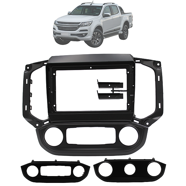 Moldura Painel Multimidia Ar Analógico Digital 9 Polegadas GM S10 2017 Até 2021