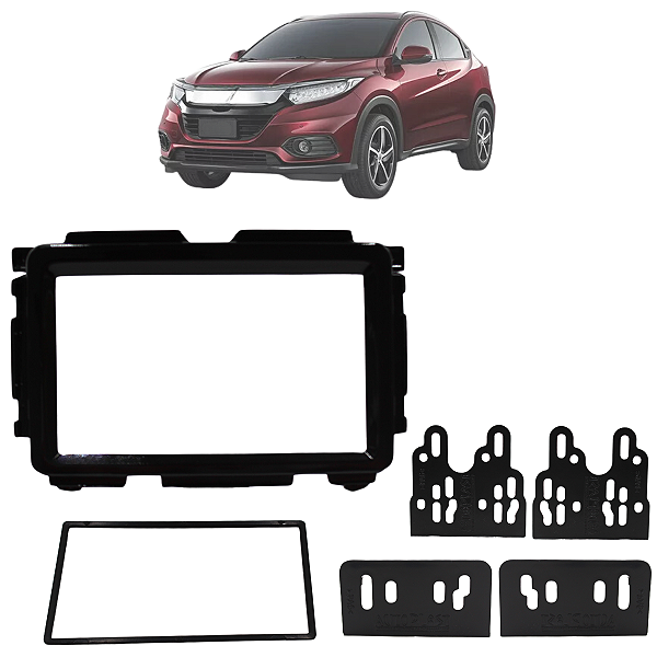 Moldura Painel Multimidia HRV Black Piano 2 Din Padrão Japonês Chinês 2015 Até 2021