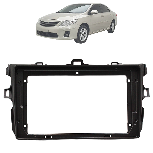 Moldura Painel Multimidia 9 Polegadas Toyota Corolla 2008 Até 2013 Grafite