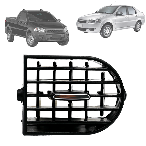 Difusor De Ar Palio ADV Strada 2013 Até 2020 Siena EL 2013 Até 2016 Com Botão Cromado Central