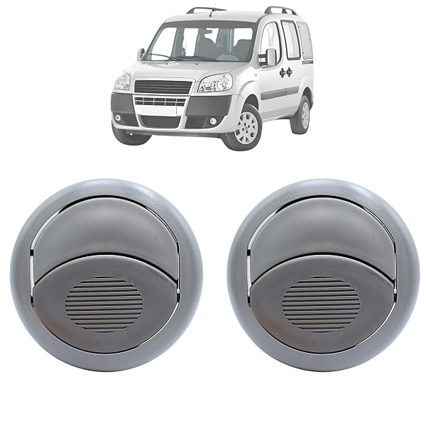 Par Difusor De Ar Doblo 2002 Até 2018 Novo Palio 2012 Até 2018 Cinza Claro
