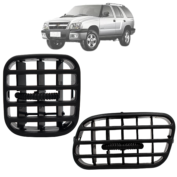 Par Difusor De Ar Lateral S10 E Blazer 2001 Até 2011 Preto
