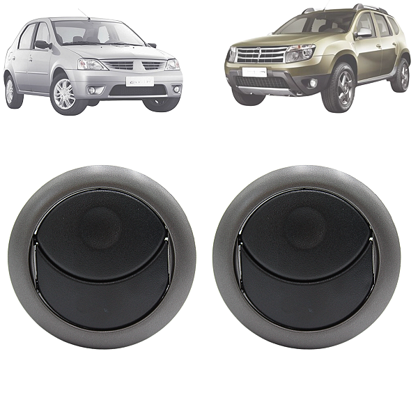 Par Difusor De Ar Grafite Logan Sandero 2007 Até 2014 Duster 2011 Até 2015