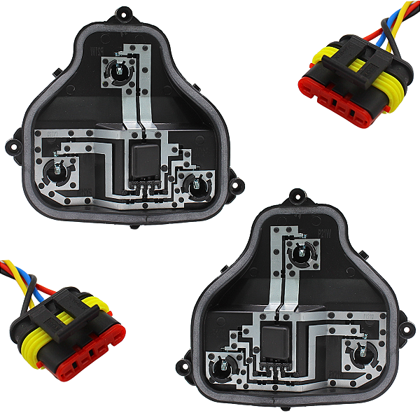 Kit 02 Circuito Lanterna Traseira Com Chicote Plug Onix Hatch 2013 Até 2019