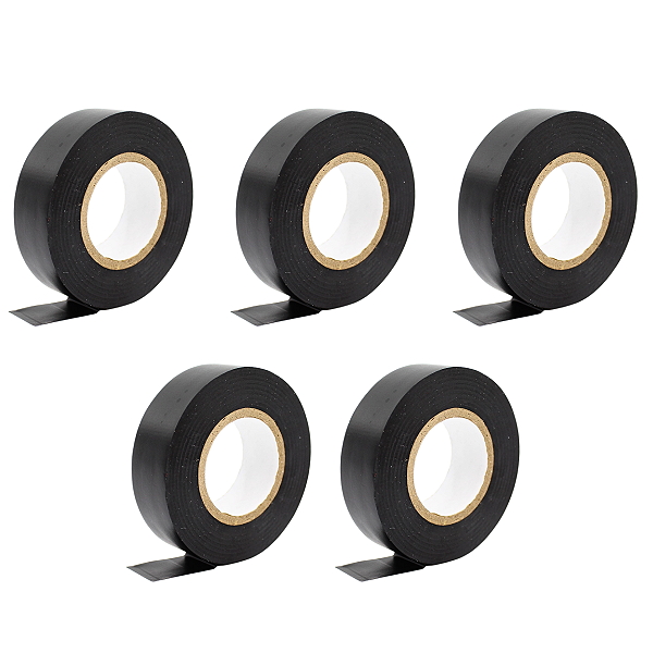 Kit 5 Fitas Isolantes Anti-Chama PVC 20 Metros