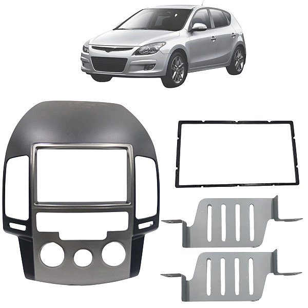 Moldura Multimidia 7 Pol 2 DIN Padrão Chines Japones Hyundai I30 2009 2010 2011 2012 Ar Analógico