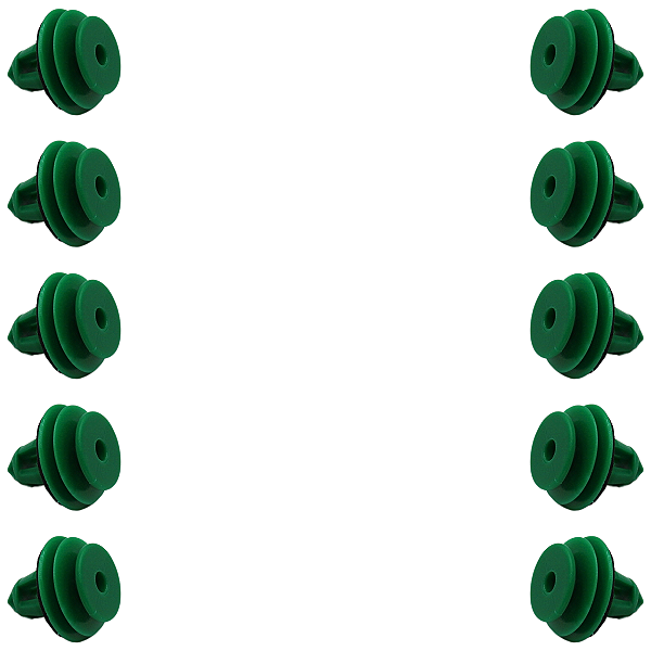 Kit 10 Grampo Friso Porta Malas Portas Verde Com Anel Espuma Honda