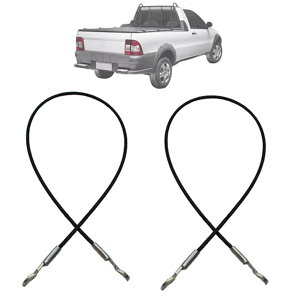 Kit 02 Cabo Aço Tampa Caçamba Traseira Pick-up Strada 1999 Até 2008