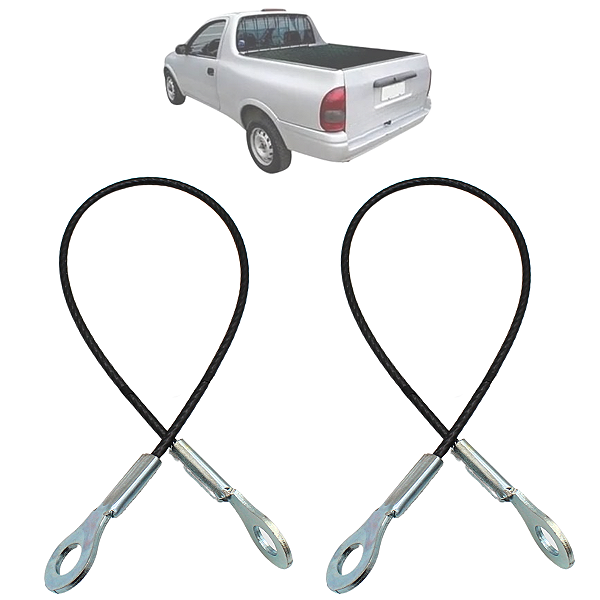 Par Cabo Aço Tampa Caçamba Traseira Pick-up Corsa 1995 Até 2003