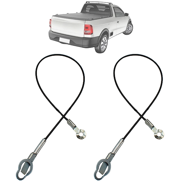 Kit 02 Cabo Aço Tampa Traseira Pick-up Strada 2014 Até 2020