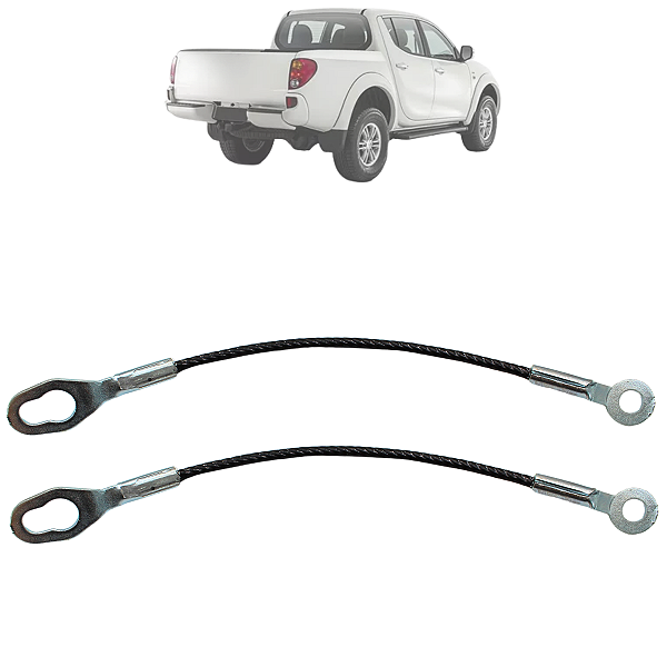 Kit 02 Cabo De Aço Tampa Caçamba Traseira L-200 1996 Até 2005
