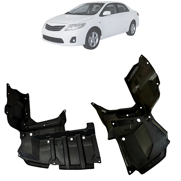 Kit 02 Defletor Inferior Para Choque Dianteiro Corolla 2009 Até 2014