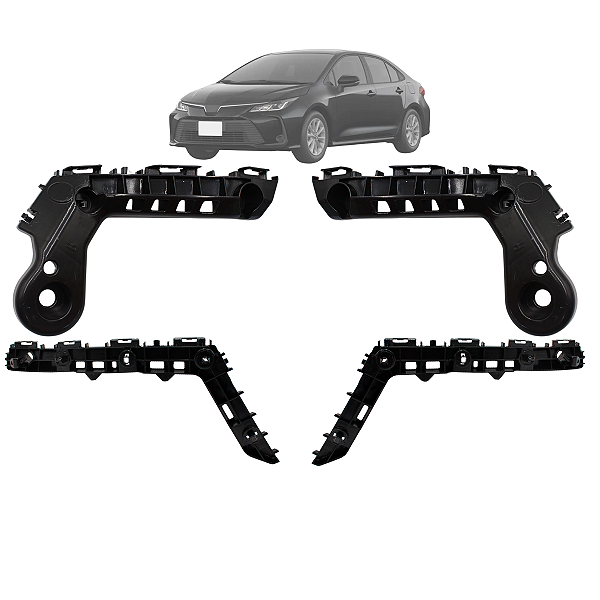 Kit 04 Guia Parachoque Traseiro e Dianteiro Corolla 2020 Até 2025