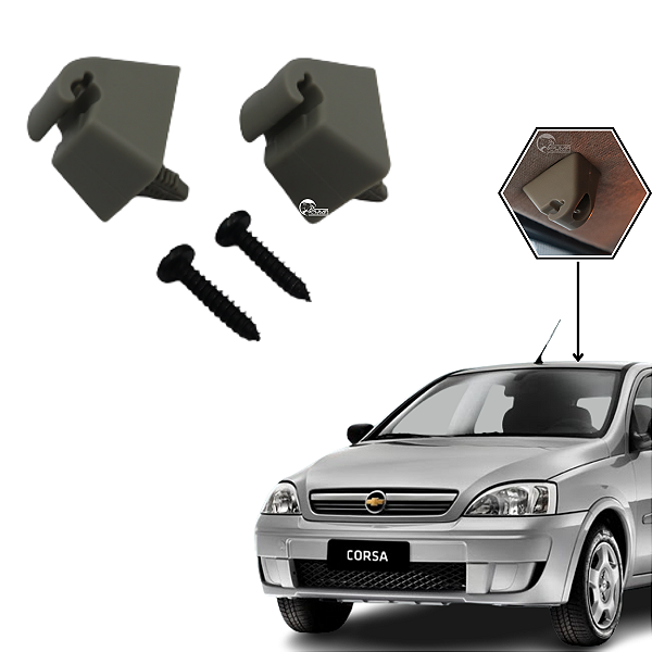 Par Presilha Suporte Do Quebra Sol Corsa Novo Hatch Sedan 2002 Até 2012 Meriva 2004 Até 2011 Montana 2003 Até 2012