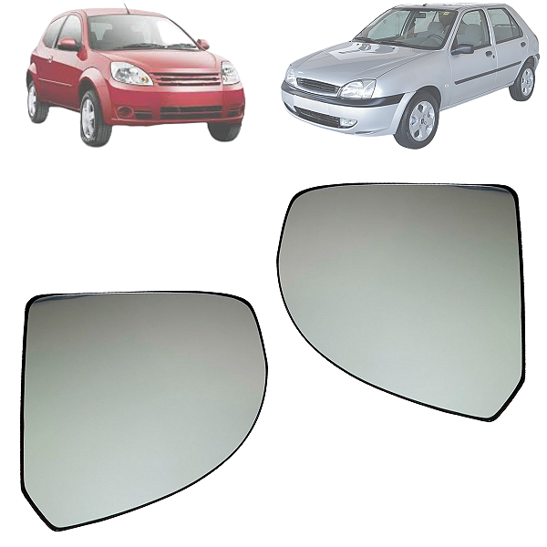 Par Lente Espelho Base Retrovisor Fiesta 2002 Ka 2008