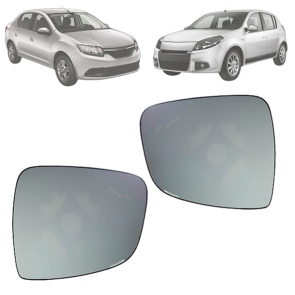 Par Lente Retrovisor Base Renault Logan Sandero 2009 Até 2014
