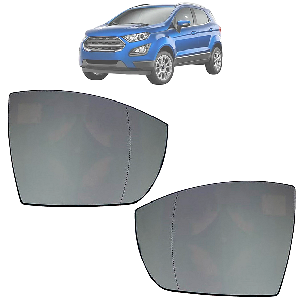 Par Lente Espelho Retrovisor Com Base Ford Ecosport 2013 Até 2017