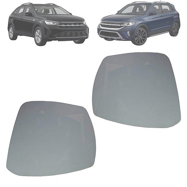 Par Lente Espelho Retrovisor Com Base T-Cross Nivus 2021 Até 2024